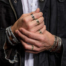 925 Sterling Silver Spinner Ring | Golden Deluxe Design In the Middle